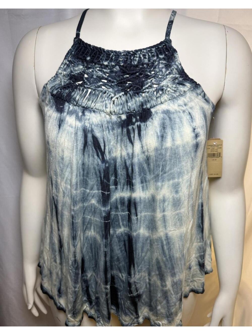 American Eagle Tank Top Medium Tie Dye Soft Sexy Crochet Neckline NWT new